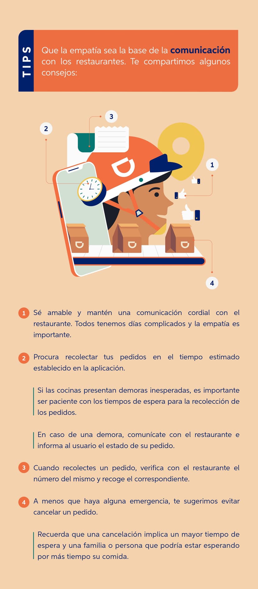 consejos de entrega de pedidos para repartidores
