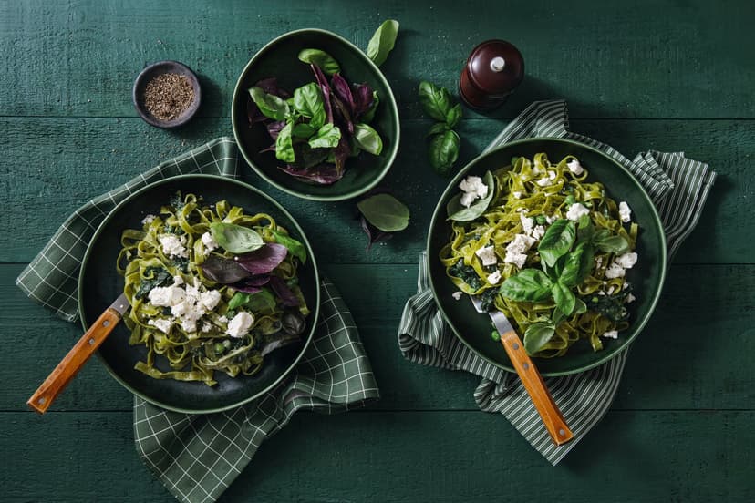 Pasta con espinacas