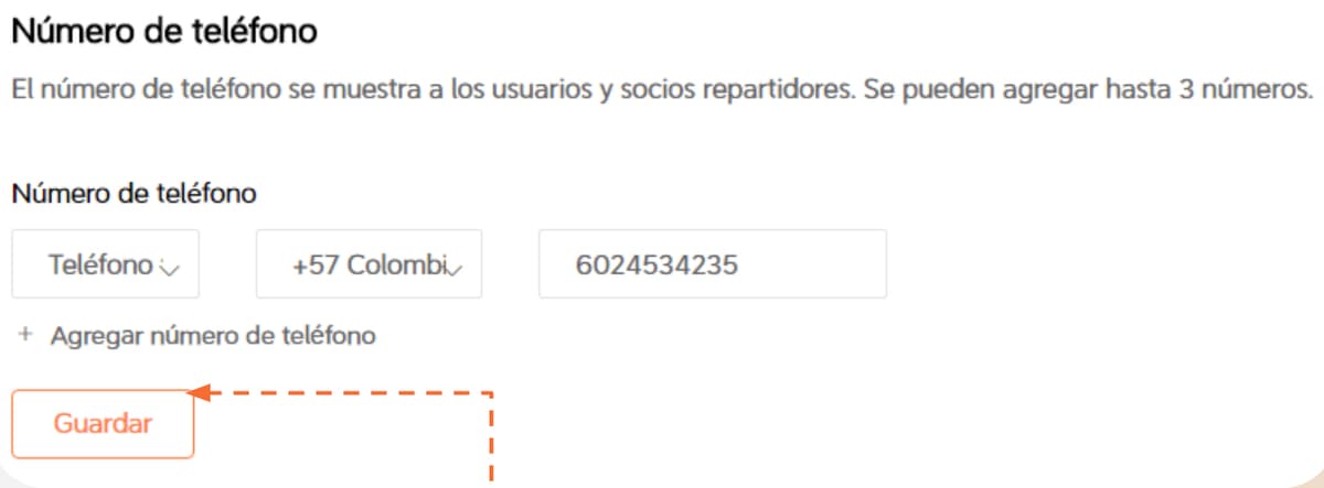 cambio numero de telefono