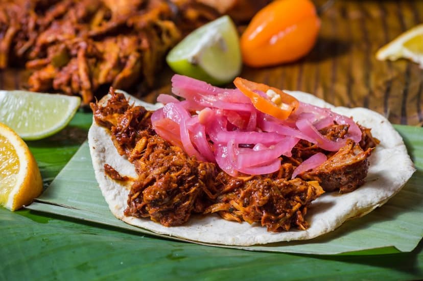 Exquisitos tacos de cochinita