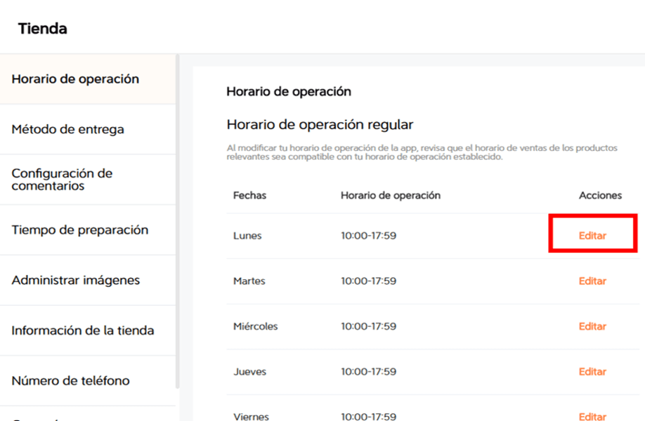 Ajustar horario paso 3